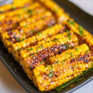 Pan grilled corn glazed with Sauce Tree signature sauce